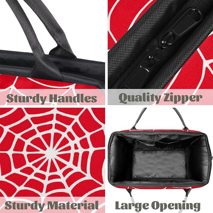 Sports Duffel Bags for Kids - Carry On Travel Gym Bag Waterproof Workout Shoulder Tote for Boys Girls Weekender Overnight Duffel for Swim Dance Camp(White Spider Web)