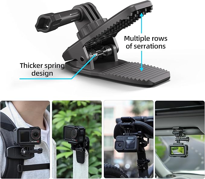 Strong Magnetic Mount, 360° Rotating Backpack Clip Car Sun Visor Mount for DJI Osmo Nano GoPro Action Camera Accessories for Hero 13 12 11 10 Insta360 X5 X4 X3 Ace Pro 2 DJI Action 6 5 Pro 4 3 Pocket