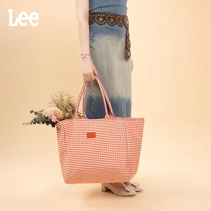 Montana West x Lee Extra Large Soft Cotton Tote Bag for Women Thick Lightweight Shoulder Bag Reusable Grocery Bag