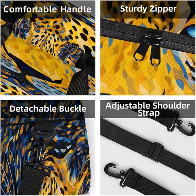 Travel Duffle Bag for travel duffle bag sports Girls Boys Kids Leopard Cool Cheetah Lightweight Overnight Sleepover Weekender Bags Small Dance Gym Sport Bag Teens Carry-On Size Workout Bag