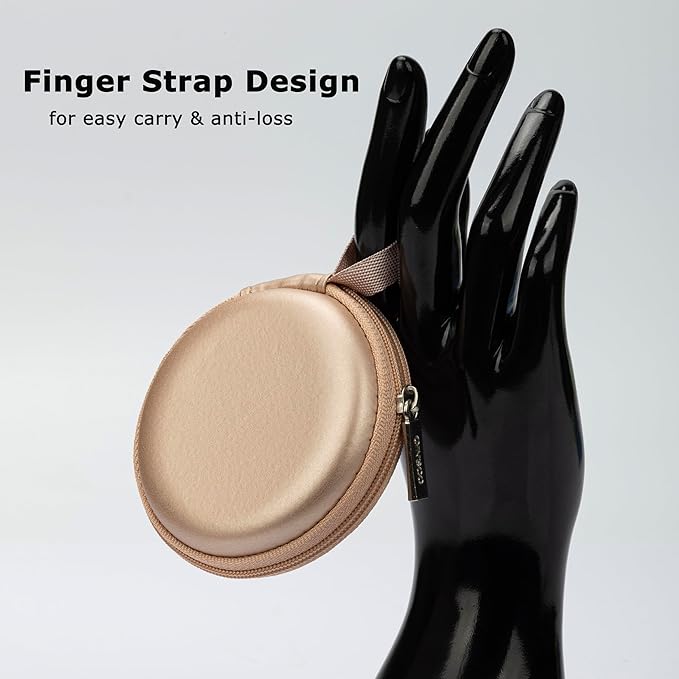 Ginsco Mini-Portable Hard Shell Earbuds Case for Apple EarPods Headphones USB-C Wired Ear Buds/Samsung Galaxy Wired Earbuds, Travel Case for Earphones Earplugs (1, Rose Gold)