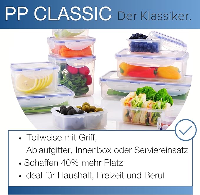 LocknLock Easy Essentials Pantry Rectangular Food Storage Container, 5.5 Cup - Clear (Pack of 3)