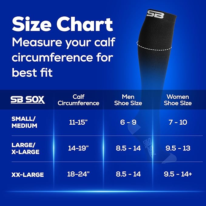 SB SOX Lite Compression Socks for Men & Women (15-20mmHg) – Best Compression Socks for Travel, Sports, and Daily Wear - XXL Sizes too!