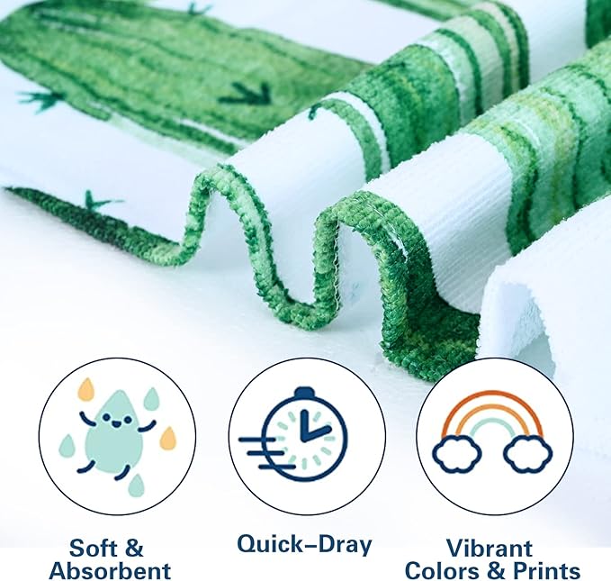 LIVILAN Cactus Beach Towel Blanket, Oversized Microfiber Pool Bath Swim Towel for Toddler Girls, Thin Absorbent Quick Dry and Sand Free Beach Towel, Cactus Gifts 30x60