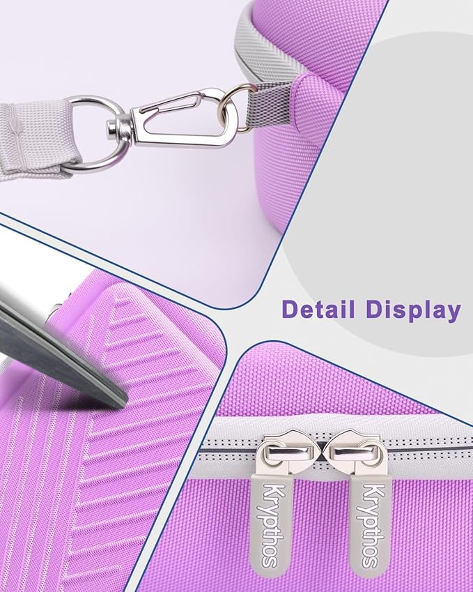 Krypthos Diabetic Supplies Travel Case, Portable Diabetes Organizer for Glucose Meter, Blood Sugar Test Strips Kit, Insulin Pens, Vials, Syringes, Lancing Device More with Adjustable Dividers (Violet)