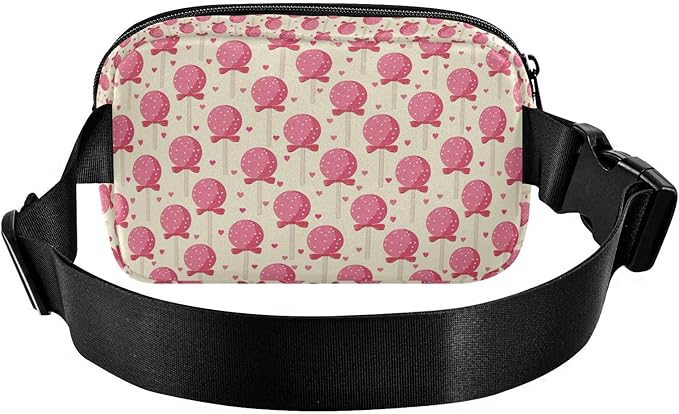 Kawaii Bow-knot Lollipop Fanny Pack for Women Men Water Resistant Fashion Waist Packs with Adjustable Strap Belt Bag for Travel Workout Jogging Hiking 21220362