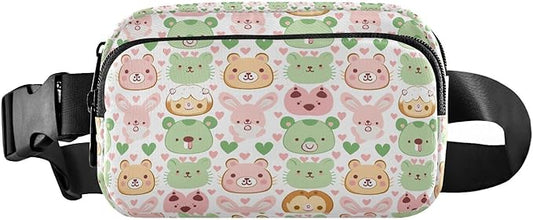 Kawaii Animal Fanny Pack for Women Men Water Resistant Fashion Waist Packs with Adjustable Strap Belt Bag for Travel Workout Jogging Hiking 21219448