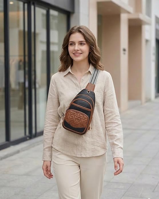 Anti Theft Crossbody Bags for Women, RFID Vegan Leather Sling Purse, Travel Chest Bag & Fanny Pack