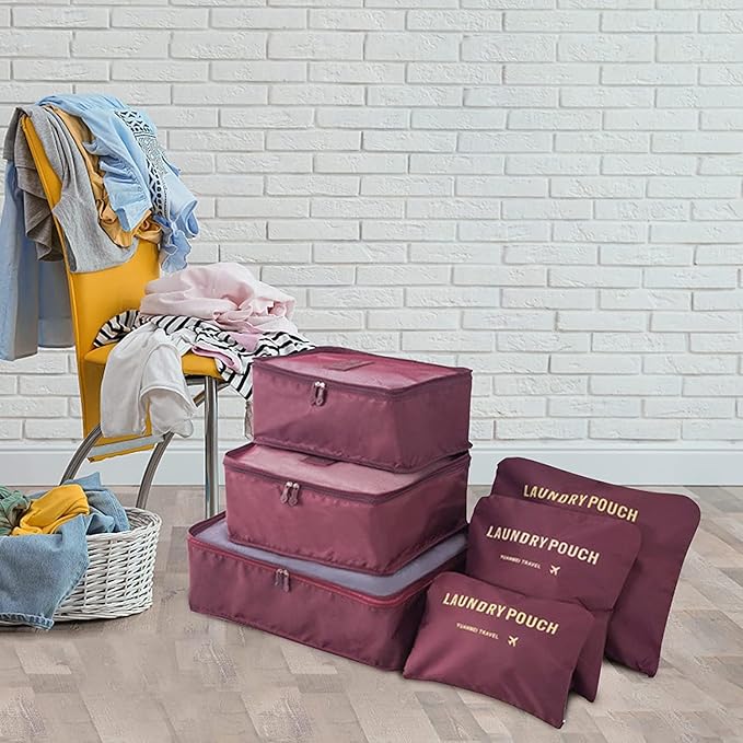 Portable Packing Cubes - Perfect Luggage Organizer Bags, Packing Cubes for Suitcases, Compression Packing Cubes, Travel Bags Organizer for Luggage, Luxurious Travel Cubes, Wine