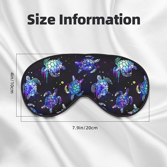 Sea Turtle Sleep Mask Breathable Soft Eye Mask for Sleep for Women Men Lightweight Eye Cover for Travel, Night Work, Nap, Office