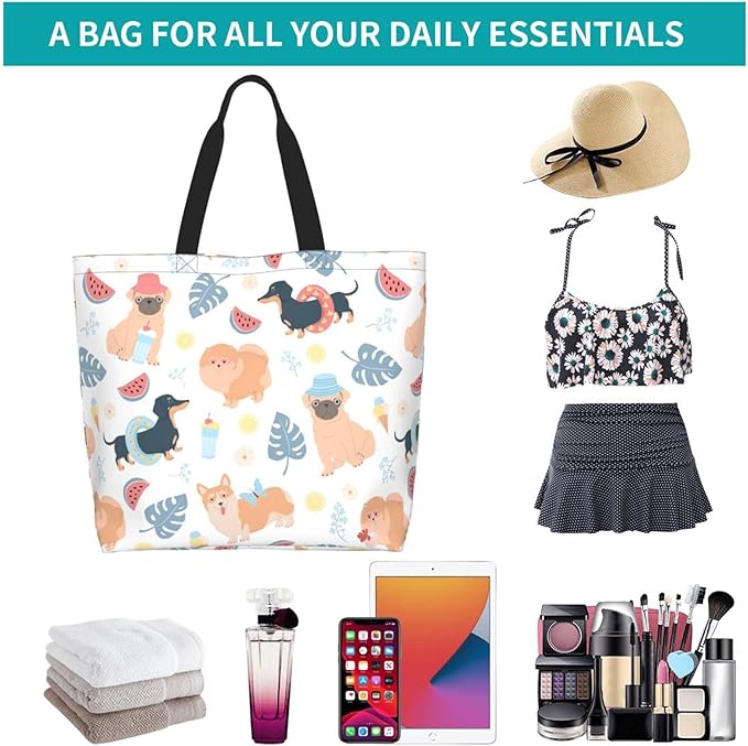 Tote Bag for Women Large Beach Bag Reusable Grocery Bags Handbag for Travel Shopping