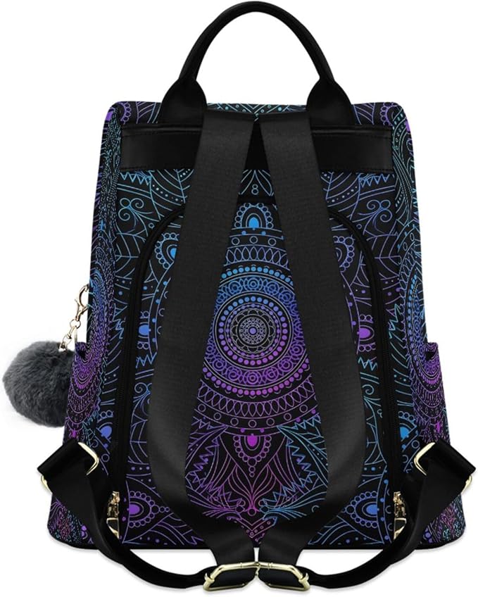 ALAZA Boho Mandala Ethnic Bohemian Backpack Purse for Women Anti Theft Fashion Back Pack Shoulder Bag