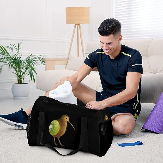 Kiwi Bird Duffle Bag Gym Bag for Workout Travel Tote with Detachable Straps