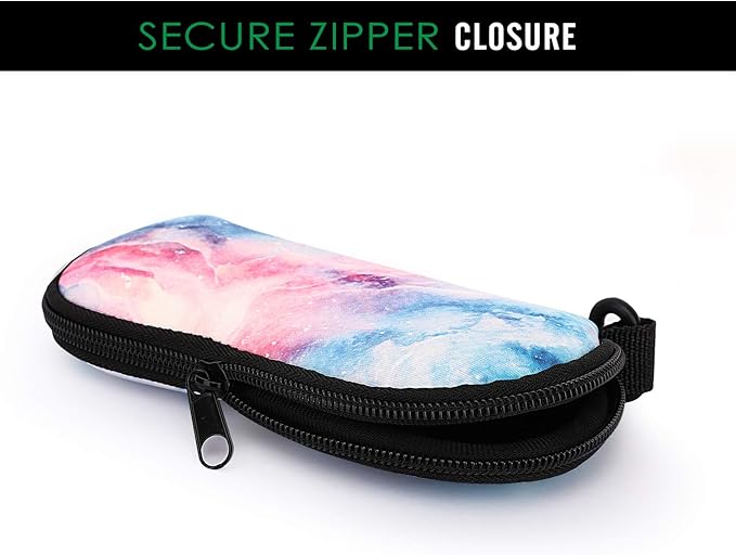 MoKo Sunglasses Soft Case Ultra Light Neoprene Zipper Eyeglass Case for Men Women