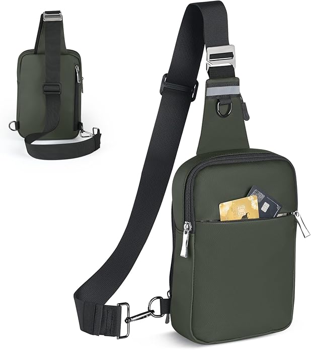 BROADREAM Mini Sling Bag for Men Women Small Crossbody Backpack Shoulder Bags with RFID & Waterproof for Hiking Trave Running