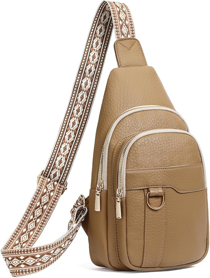 GAEKEAO Sling Bag for Women Crossbody Bags Fanny Pack Vegan Leather Chest Bag Travel Shoulder Belt Purse Backpack Gifts