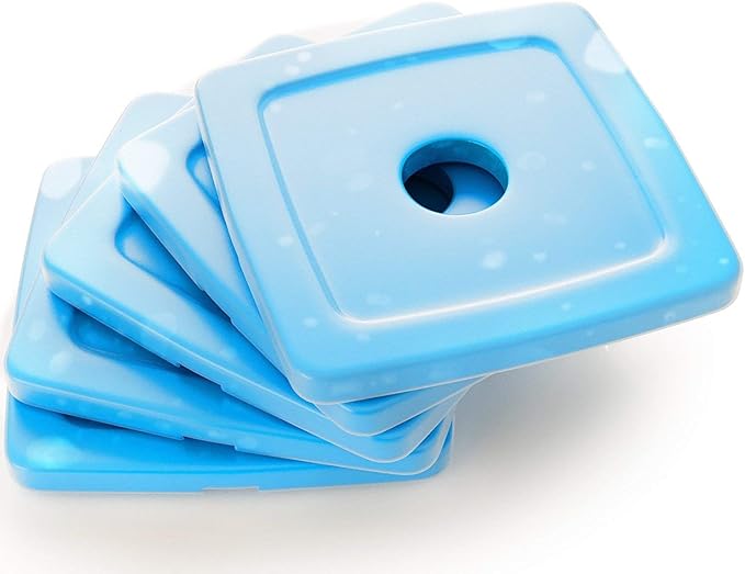 Healthy Packers® Slim Reusable Ice Packs for Lunch Boxes Kids and Adults | Long‑Lasting Thin Freezer Packs for Coolers, Bento Boxes, Lunch Bags, Travel, School Meals, and Meal Prep (5-Pack | Clear)