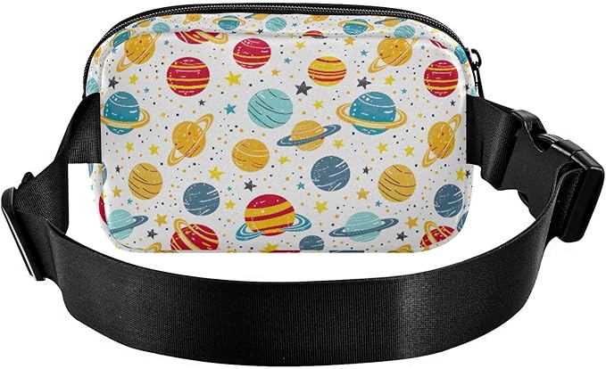 Kawaii Planets Stars Universe Fanny Pack for Women Men Water Resistant Fashion Waist Packs with Adjustable Strap Belt Bag for Travel Workout Jogging Hiking 21219355