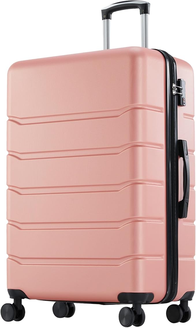 OLIXIS 20 Inch Carry-On Luggage, Hardside Suitcase with Spinner Wheels, Lightweight ABS Hard Shell Travel Luggage, TSA Approved Lock, Expandable Small Suitcase for Business & Travel–Pink