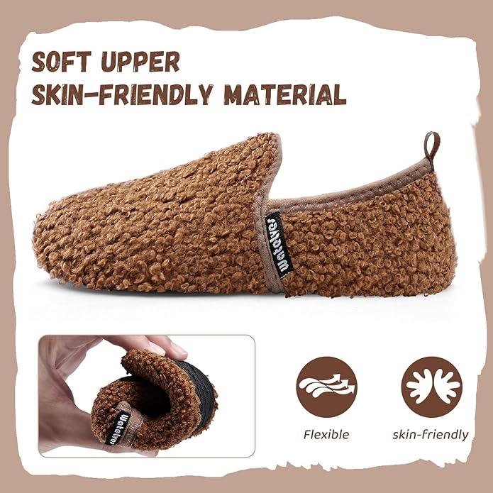 WateLves Kids Toddler Slippers Boys Girls House Shoes Slip on Sock Slippers Lightweight Winter Indoor Outdoor Walking Shoes