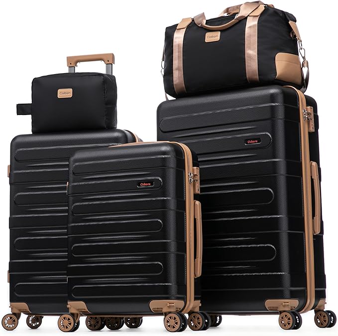 Luggage Sets 5 Piece Durable Suitcase Set with Spinner Wheels, Hard Shell Carry on Luggage with TSA Lock, Large Checked Travel Suitcases for Men and Women