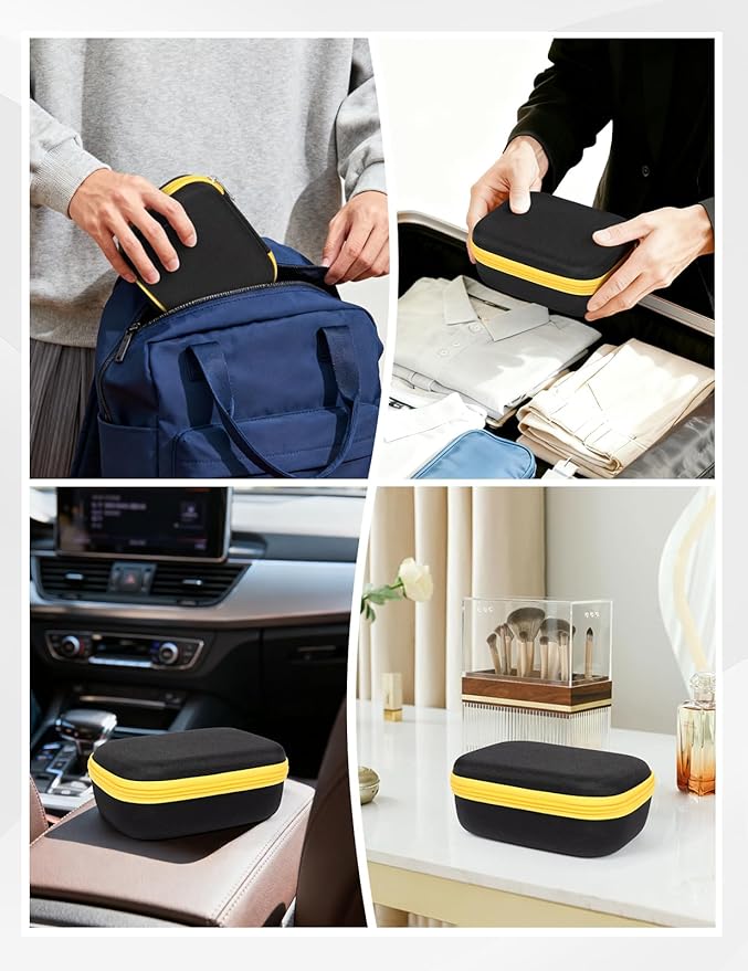 Hard Shell Sunglass Travel Organizer Glasses Case, Eyeglass Storage Box for Multiple Glasses with Adjustable Slots