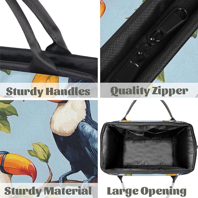 Cute Toucan Overnight Weekender Bag for Women Men Travel Duffel Bags Waterproof Luggage Carry on Sports Yoga Gym Bag