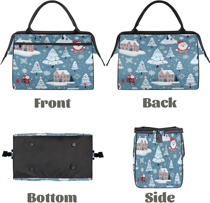 Overnight Weekender Bags for Women Men, Xmas Tree Santa Claus Snowflake Waterproof Travel Carry On Duffel Bag, Lightweight Sports Gym Bag for Fitness, Workout, Travel