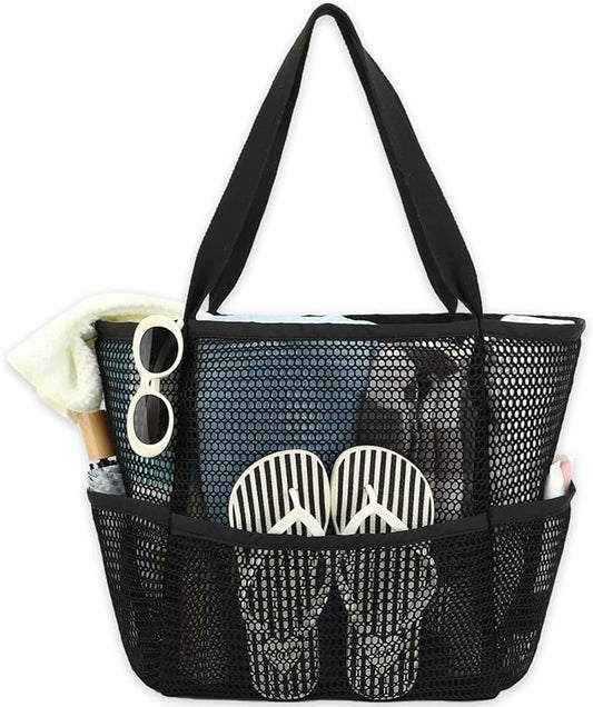 Beach Bag for Women with Outer Pocket, Waterproof Large Tote Bag for Cruise Essentials