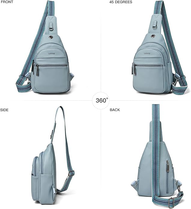 Sling Bag For Women Faux Leather Small Casual Daypack Backpack Fanny Pack Crossbody Chest Bags Purse
