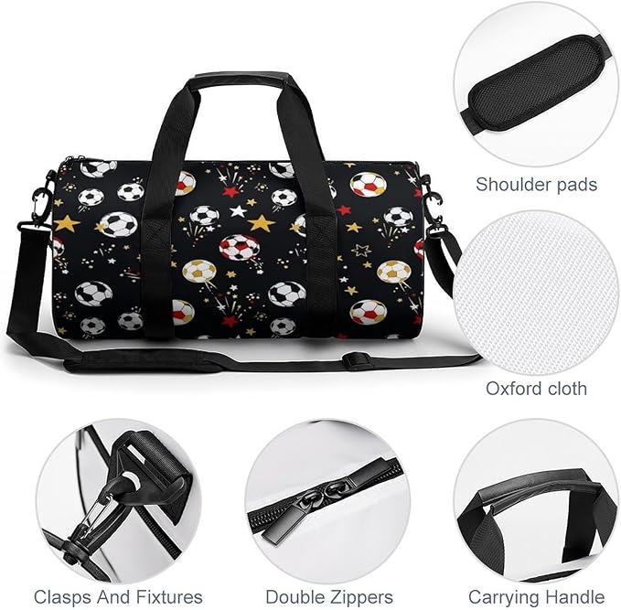 Travel Duffle Bag Soccer Football Carry On Weekender Bags Foldable Overnight Bag Workout Lightweight Bags