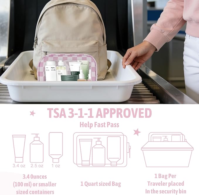 5PCS Diaper Bag Organizer Pouch Set,TSA Approved Toiletry Bag, Waterproof TPU Makeup Bag Set, Travel Organizer Bags for Women and Kids