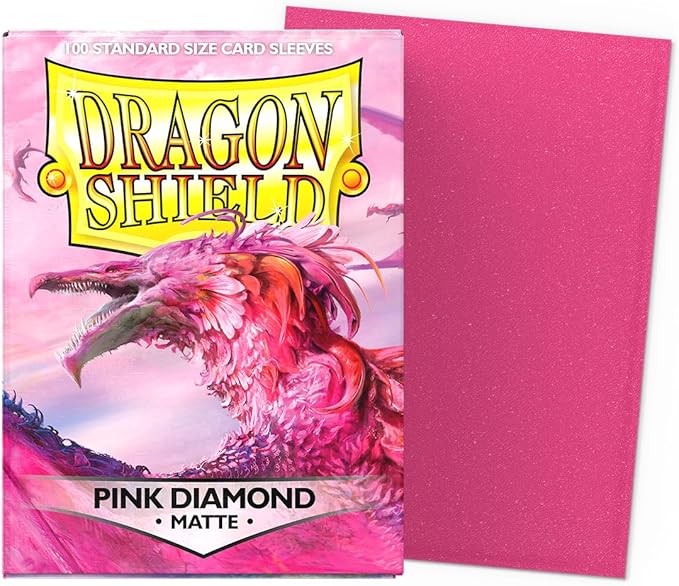 Dragon Shield | Standard Size Card Matte Sleeves | 100 CT - Smooth & Tough Premium TCG Sleeves | Compatible with Pokemon, Flesh & Blood, One Piece & Magic The Gathering | Pink Diamond - Matte