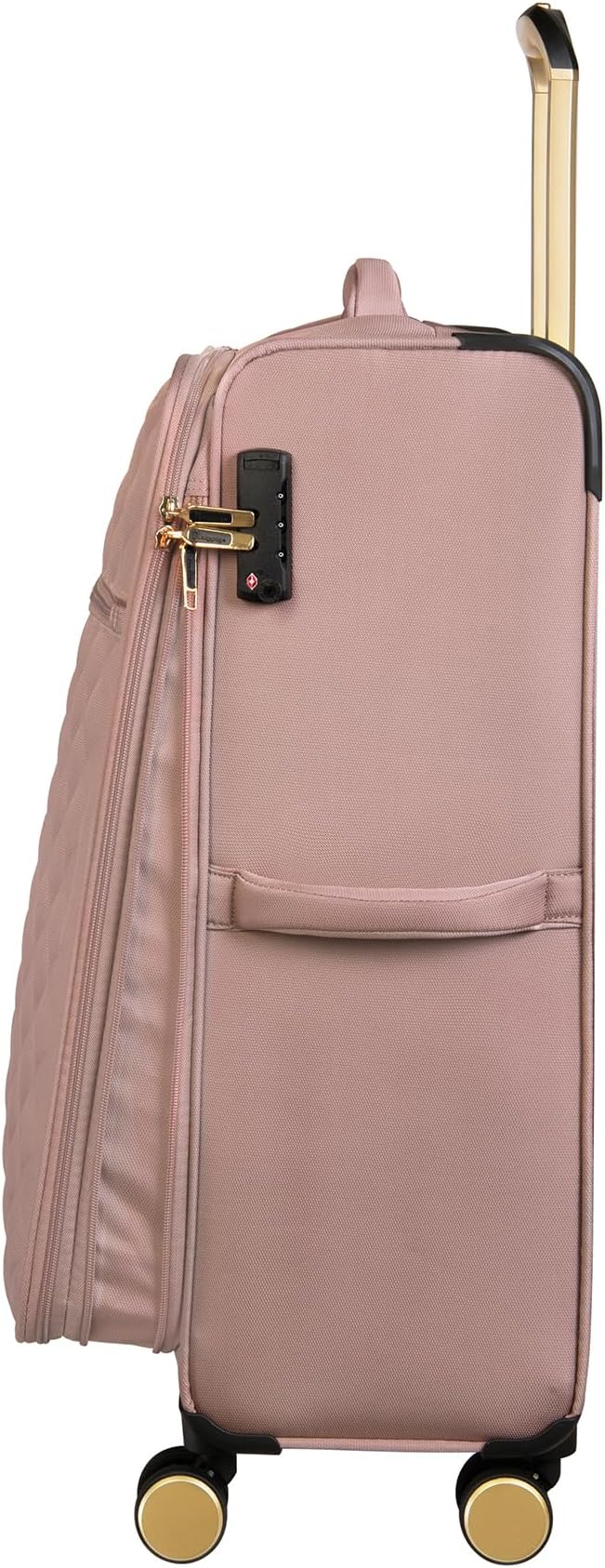 It Luggage Glimmering 32" Softside Checked 8 Wheel Expandable Spinner, Mink Gold