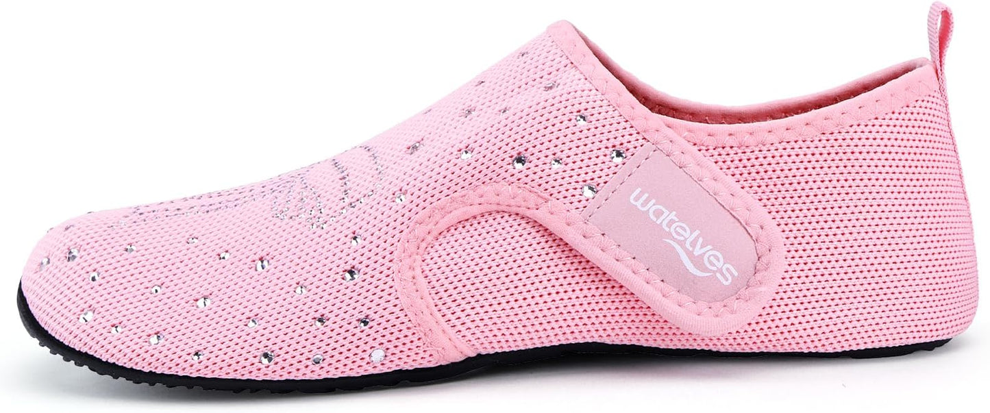 WateLves Water Shoes for Women Men Swim Beach Aqua Socks House Slippers Quick Dry Barefoot Travel Shoes with Adjustable Magic Tape for Pool Diving Boating Yoga