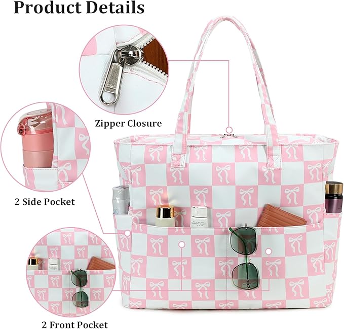 LEDAOU Beach Bag Waterproof Sandproof Women Beach Tote Pool Bag with Zipper for Swim Gym Grocery Travel with Wet Pocket | Sandproof, with Zipper, for Gym, Grocery, Travel, with Wet Pocket