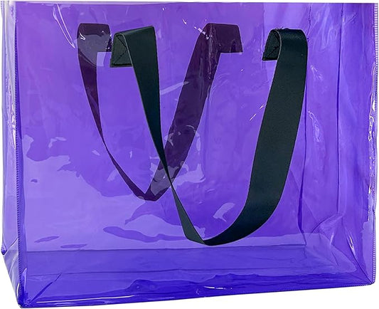 Holographic PVC Beach Bag Waterproof - 18×13×6inch Large Clear Tote for Women Men Pool Travel Sandproof Carry All