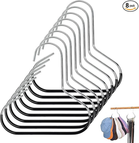 Hat Organizer Belt Hanger for Closet 8Pcs Black Baseball Caps Organizer for Closet Hat Racks for Belt Ties Tank Tops