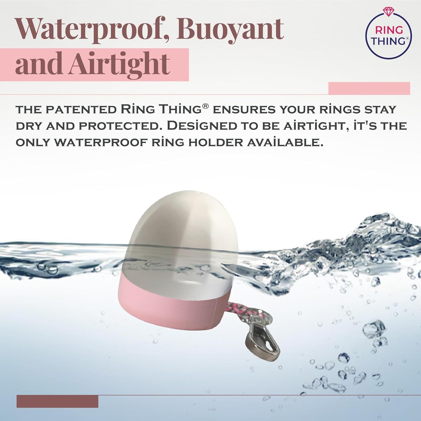 RING THING - Ring Holder Keychain, Jewelry Organizer and Storage, Portable Waterproof Ring Holder, Pill Box Keychain Container, Gym Accessory, and Travel Ring Case (Pink Confetti)