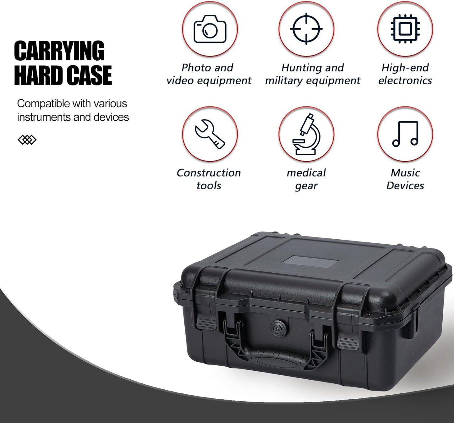 Hard case Waterproof Hard Case with DIY Customizable Foam Insert Portable Protective Case with Knife for Camera Drones Equipments Tools Test Instruments 16.9''x13.7''x7.1''