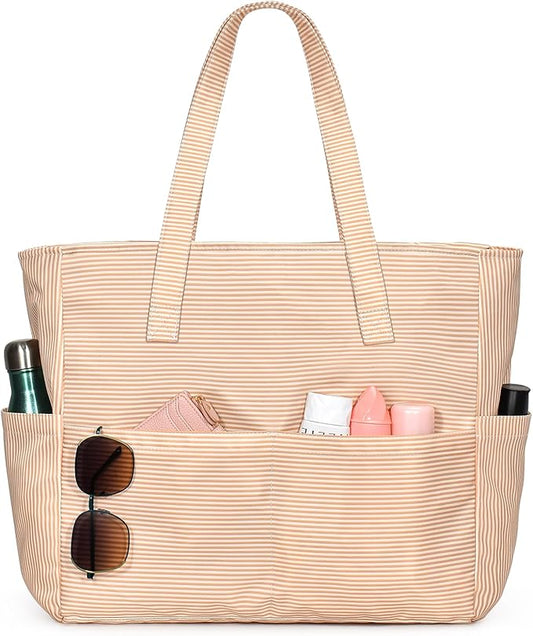 oscaurt Beach Bags for Women Large Waterproof Sandproof Beach Tote Swim Pool Bag with Zipper for Travel Vacation Essentials