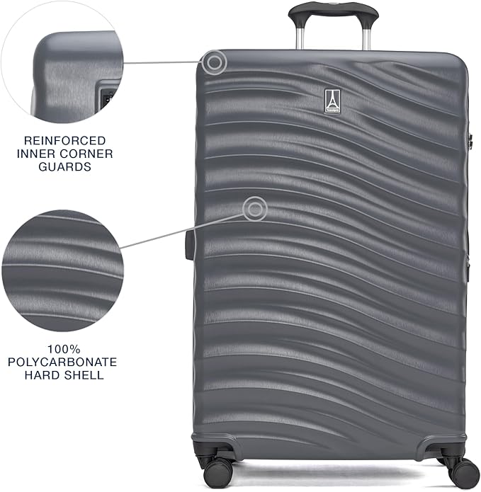 Travelpro Maxlite Air V2 Hardside Expandable Luggage, 8 Spinner Wheels, Lightweight Hard Shell, TSA lock, Shadow Grey, 2-Piece Set (20/28)