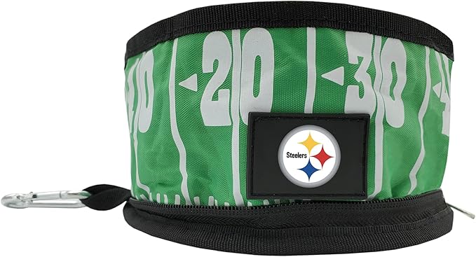 NFL Pittsburgh Steelers Pets First Collapsible Dog Travel Bowl Set, 2 Pack Food and Water Bowls for Dogs, Best Portable & Lightweight Leak-Proof Dog Bowls for Travel