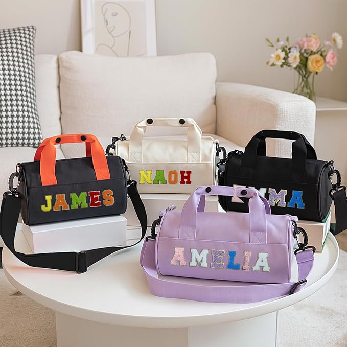 Personalized Dance Ballet Bag for Girls Small Travel Duffle Sport Gym Bag for Kids Weekender Overnight Bags Customized Birthday Gifts for Girls Dancer Students Black