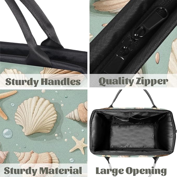 Shell Nautical Overnight Weekender Bag for Women Men Travel Duffel Bags Waterproof Luggage Carry on Sports Yoga Gym Bag