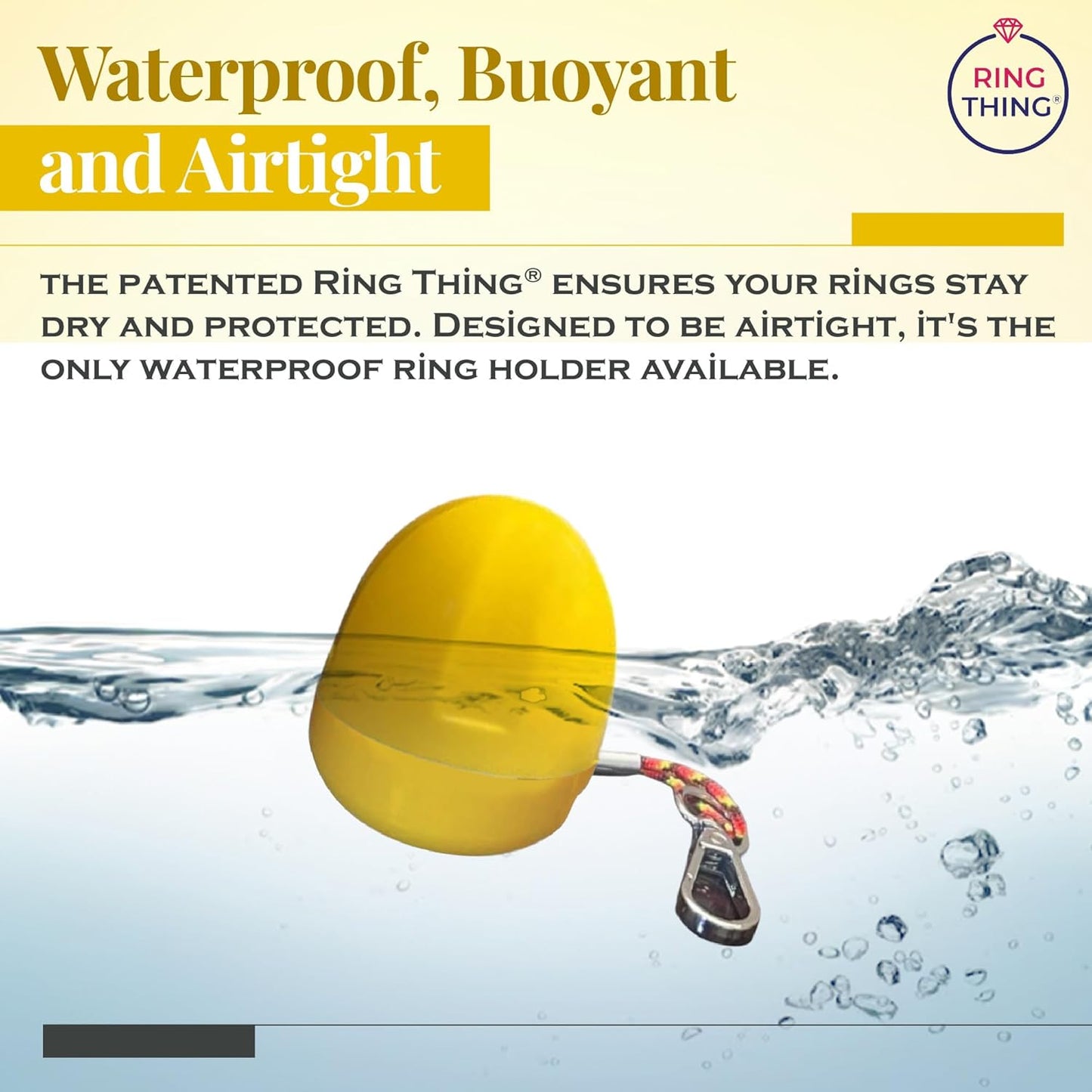 RING THING - Ring Holder Keychain, Jewelry Organizer and Storage, Portable Waterproof Ring Holder, Pill Box Keychain Container, Gym Accessory, and Travel Ring Case (Daisy Yellow)