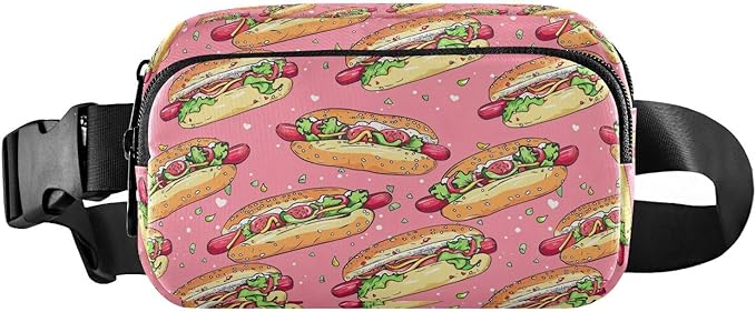 Funny Hot Dog Fanny Pack for Women Men Water Resistant Fashion Waist Packs with Adjustable Strap Belt Bag for Travel Workout Jogging Hiking 21220336