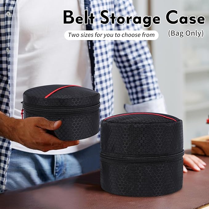Belt Organizer Case,Travel Belt Storage Holder for Closet Drawer,Display Case for Belts,Ties,Portable Container Storage Holder,Height 2.6inch(Bag Only)