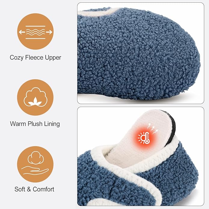 Ultrafun House Slippers for Women Men Slip on Barefoot Slippers Socks Soft Lightweight Rubble Sole House Shoes Indoor/Outdoor