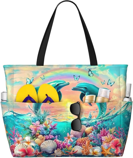 Extra Large Beach Bags For Women, Waterproof Beach Totes Bags For Women, Lightweight Foldable Pool Bag With Zipper